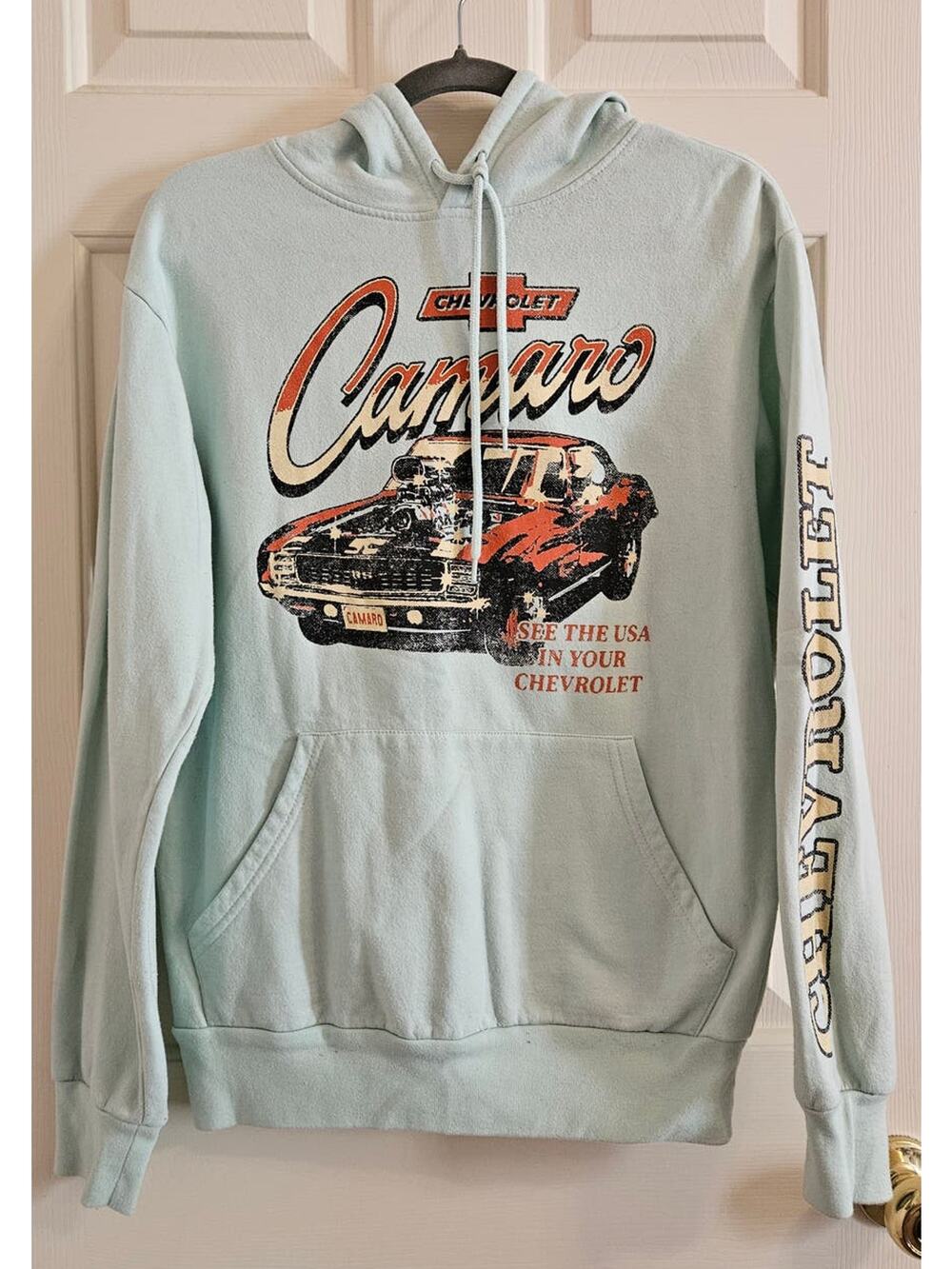 Women's Chevrolet Camero Hoodie Light Green Size Small GM Licensed Product